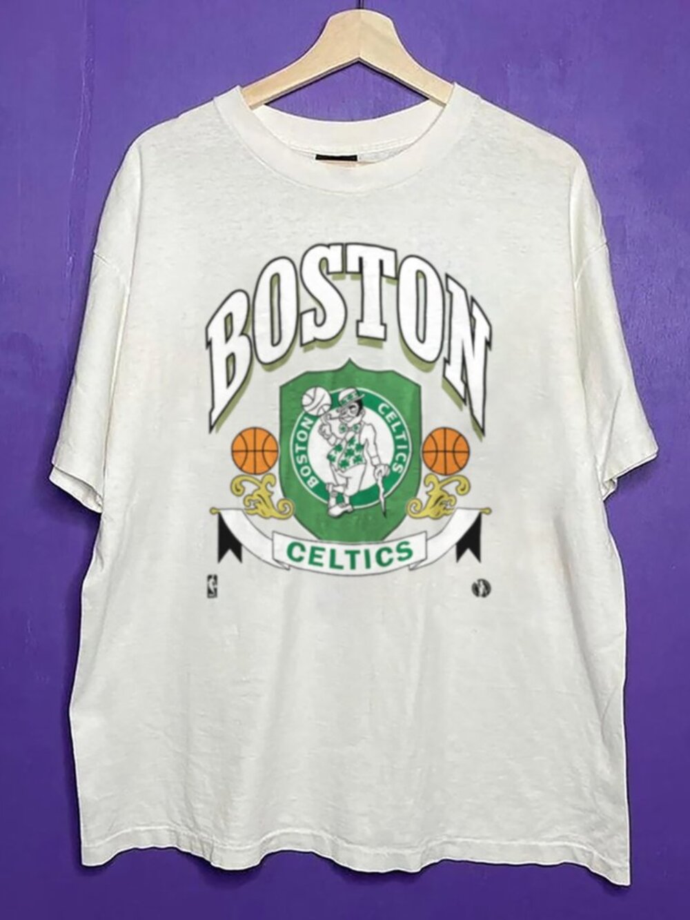 Vintage 90s Boston Celtics Basketball Crewneck Shirt, Boston Celtics Shirt Tee